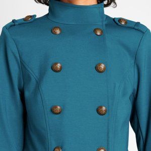 Teal Knit Military Jacket - Brand New